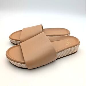 Beek Pelican Leather Platform Sandals Open Toe Women's Honey Size US10 EU40